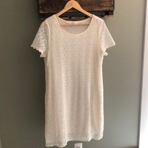 Women’s size large, off white shift lace dress